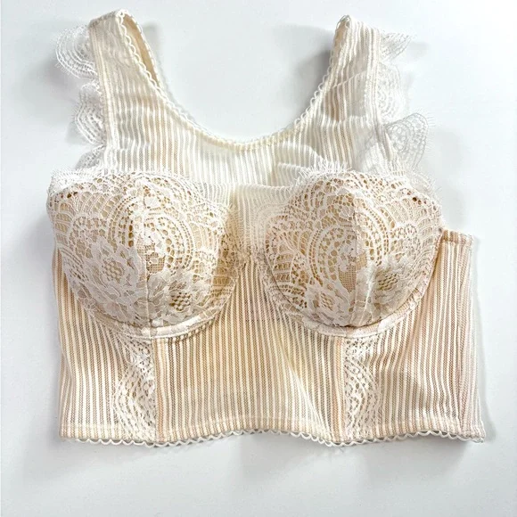 Victoria’s Secret Dream Angels Lined Stretch Lace Demi Bustier Camisole Bra 34C - Picture 8 of 15